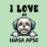 Eu amor meu lhasa apso cachorro camiseta Projeto vetor