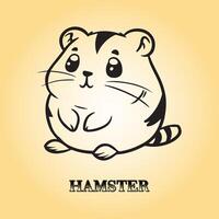 ai gerado hamster é uma sentado vetor ilustração dentro Preto e branco