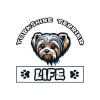 yorkshire terrier vida camiseta Projeto vetor