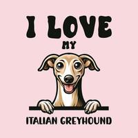 Eu amor meu italiano galgo cachorro camiseta Projeto vetor