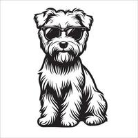 ai gerado dandi Dinmont terrier cachorro vestindo oculos de sol ilustração vetor