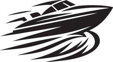 mínimo Rapidez barco vetor logotipo conceito ícone, clipart, símbolo, Preto cor silhueta 3