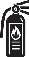 mínimo fogo extintor ícone, símbolo, clipart, Preto cor silhueta, branco fundo 21 vetor