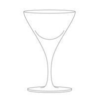 linha desenhando do uma vinho vidro vetor