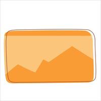 laranja retângulo com montanha fundo vetor