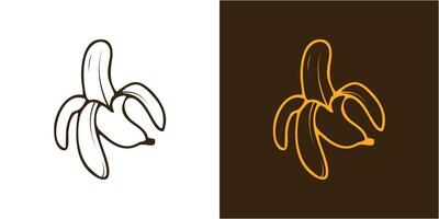 linha arte banana Projeto vetor