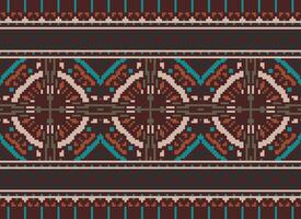 pixel ucraniano, bielorrusso folk arte vetor desatado padronizar dentro vermelho e preto, inspirado de tradicional bordado Vyshyvanka