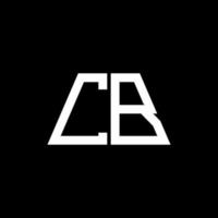 Monograma abstrato do logotipo cb isolado em fundo preto vetor