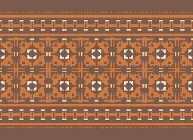 uma floral pixel arte padronizar em cinzento background.geometric étnico oriental bordado vetor ilustração. pixel estilo, abstrato fundo, Cruz costura.design para textura, tecido, pano, lenço, impressão