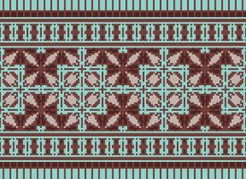 geométrico padrões do moderno à moda textura. fronteiras dentro a Formato do uma pixel enfeite para bordado, cerâmico azulejos e têxtil interior Projeto elementos. desatado ilustração vetor