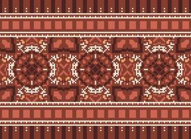 pixel tradicional étnico padronizar paisley flor ikat fundo abstrato asteca africano indonésio indiano desatado padronizar para tecido impressão pano vestir tapete cortinas e sarongue vetor