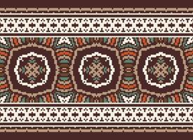 pixel tradicional étnico padronizar paisley flor ikat fundo abstrato asteca africano indonésio indiano desatado padronizar para tecido impressão pano vestir tapete cortinas e sarongue vetor