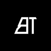 Monograma abstrato do logotipo da BT isolado em fundo preto vetor