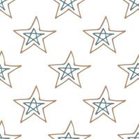 desatado padronizar com fofa estrelas rabisco para decorativo imprimir, invólucro papel, cumprimento cartões, papel de parede e tecido vetor