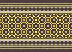 uma lindo têxtil digital Projeto conjunto do damasco Mughal paisley ornamental ikat étnico Cruz ponto padronizar decoração fronteira retro luxo estilo papel de parede presente cartão quadro, Armação para mulheres pano frente costas dupatta vetor