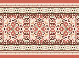 pixel tradicional étnico padronizar paisley flor ikat fundo abstrato asteca africano indonésio indiano desatado padronizar para tecido impressão pano vestir tapete cortinas e sarongue vetor