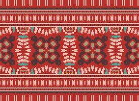 pixel Cruz ponto padronizar com floral projetos. tradicional Cruz ponto bordado. geométrico étnico padrão, bordado, têxtil ornamentação, tecido, mão costurado padrão, pixel arte. vetor