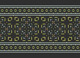 pixel Cruz ponto padronizar com floral projetos. tradicional Cruz ponto bordado. geométrico étnico padrão, bordado, têxtil ornamentação, tecido, mão costurado padrão, cultural costura vetor