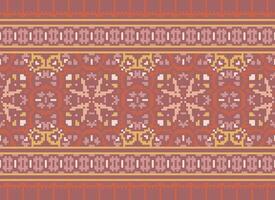 africano ikat pixel floral paisley bordado fundo. geométrico étnico oriental padronizar tradicional.asteca estilo abstrato vetor ilustração.design para textura,tecido,vestuário,embrulho,tapete.