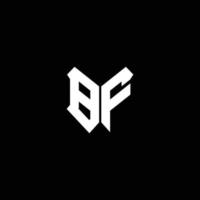 Monograma do logotipo da bf com modelo de design de forma de escudo vetor