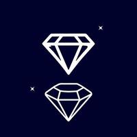diamante dentro uma plano estilo. abstrato Preto diamante ícone. vetor ícone logotipo livre