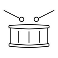 Preto vetor tambor ícone isolado em branco fundo
