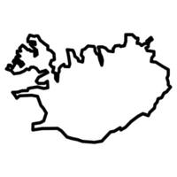 Preto vetor Islândia esboço mapa isolado em branco fundo