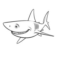 feroz Tubarão esboço ícone dentro vetor formato para marinho projetos.