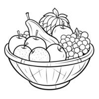 elegante fruta cesta esboço ícone dentro vetor formato para saudável projetos.