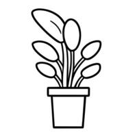 elegante plantar Panela esboço ícone dentro vetor formato para botânico projetos.