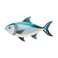 hilsa peixe isolado plano vetor ilustração em branco fundo.