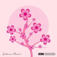 sakura flores linha arte vetor Projeto. japonês sakura Flor