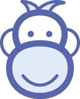 uma desenho animado macaco com uma sorrir em Está face vetor