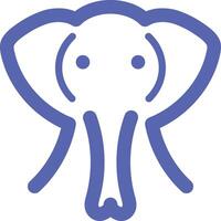 uma azul elefante cabeça ícone em uma branco fundo vetor