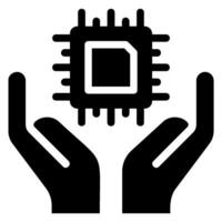 ícone de glifo de chip vetor