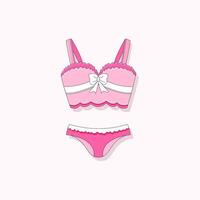 feminino Rosa roupa de baixo, boneca roupas, desenho animado lingerie vetor