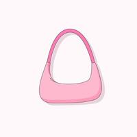 saco Rosa mulher bolsa pendurada. desenho animado quente Rosa moda bolsa. boneca acessório vetor