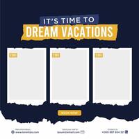 viagens férias férias mídia social postar banner da web vetor