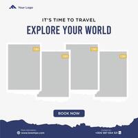 viagens férias férias mídia social postar banner da web vetor