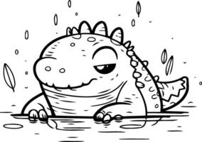 fofa desenho animado crocodilo vetor ilustração. isolado em branco fundo.