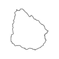 vetor isolado simplificado ilustração ícone com Preto linha silhueta do Uruguai mapa. branco fundo