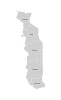 vetor isolado ilustração do simplificado administrativo mapa do ir. fronteiras e nomes do a regiões. cinzento silhuetas. branco esboço