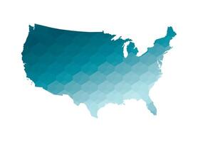 vetor isolado ilustração ícone com simplificado azul silhueta do EUA mapa. poligonal geométrico estilo. branco fundo.