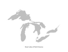 vetor isolado simplificado ilustração ícone com cinzento forma do ótimo lagos do norte América. superior, Hurão, Michigan, erie, Ontário lagos localizado dentro EUA e Canadá. branco fundo