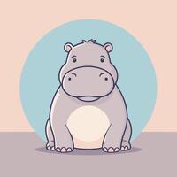 hipopótamo desenho animado ilustração grampo arte vetor Projeto