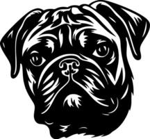 pug, Preto e branco vetor ilustração