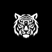 tigre - Preto e branco isolado ícone - vetor ilustração