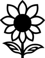 flor, minimalista e simples silhueta - vetor ilustração