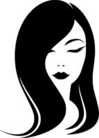 cabelo - Preto e branco isolado ícone - vetor ilustração