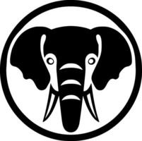 elefante - Preto e branco isolado ícone - vetor ilustração